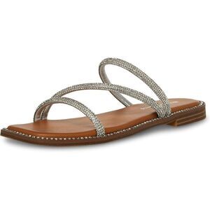 Madden Girl Palmina Flat Sparkle Crystal Strappy Sandals Size 8